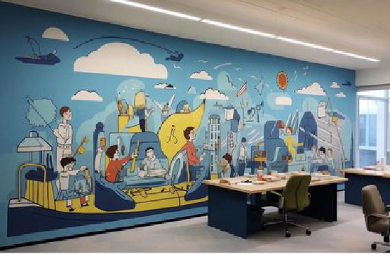 赤水办公室墙绘的特点。